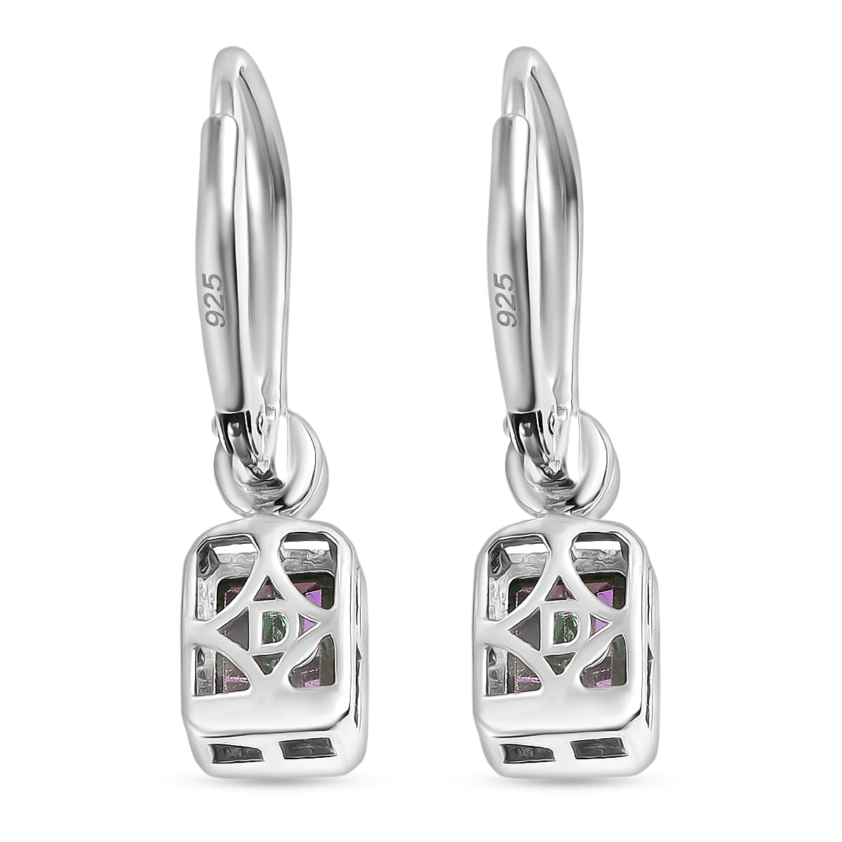 D'Joy Mystic Topaz, Fresh Water Pearl Solitaire Lever Back Earring in Rhodium Overlay Sterling Silver 3.18 Ct. 8505673 5