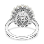 D'Joy Mystic Topaz, Fresh Water Pearl & White Zircon Ring in Rhodium Overlay Sterling Silver 3.85  Ct.