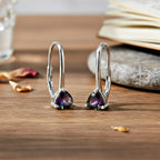 D'Joy Mystic Topaz Solitaire Lever Back Earring in Platinum Overlay Sterling Silver 1.08 Ct.