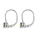 D'Joy Mystic Topaz Solitaire Lever Back Earring in Platinum Overlay Sterling Silver 1.08 Ct.