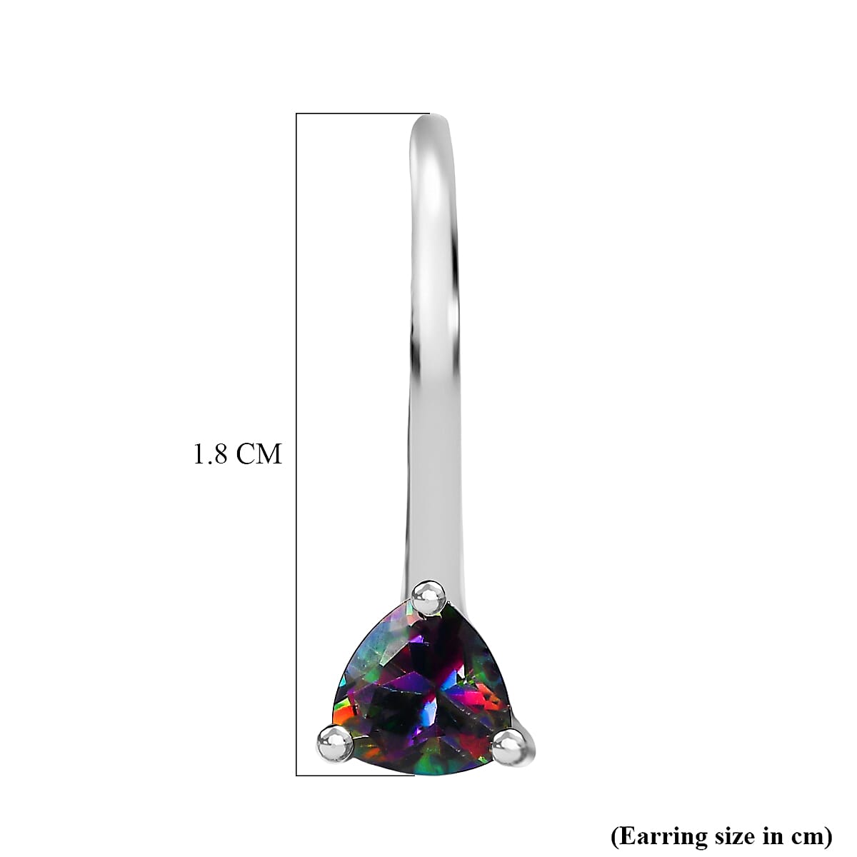 D'Joy Mystic Topaz Solitaire Lever Back Earring in Platinum Overlay Sterling Silver 1.08 Ct. 8505868 5