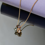 D'Joy Mystic Topaz, White Topaz & Skyblue Topaz Pendant with Chain (Size 20) in Yellow Gold Plated Sterling Silver 1.06 Ct.