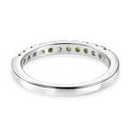 D'Joy Natural Chrome Diopside Half Eternity Band Ring in Rhodium Overlay Sterling Silver