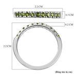 D'Joy Natural Chrome Diopside Half Eternity Band Ring in Rhodium Overlay Sterling Silver