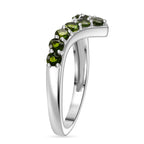 D'Joy Natural Chrome Diopside Ring in Rhodium Overlay Sterling Silver 1.05 Ct.