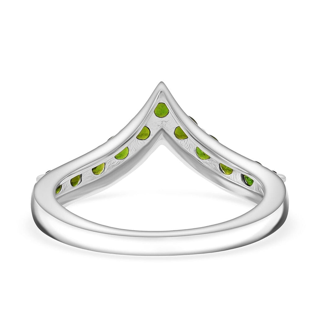 D'Joy Natural Chrome Diopside Ring in Rhodium Overlay Sterling Silver 1.05 Ct.