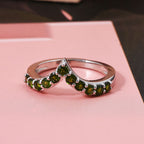 D'Joy Natural Chrome Diopside Ring in Rhodium Overlay Sterling Silver 1.05 Ct.