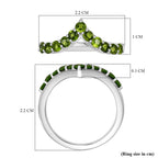 D'Joy Natural Chrome Diopside Ring in Rhodium Overlay Sterling Silver 1.05 Ct.