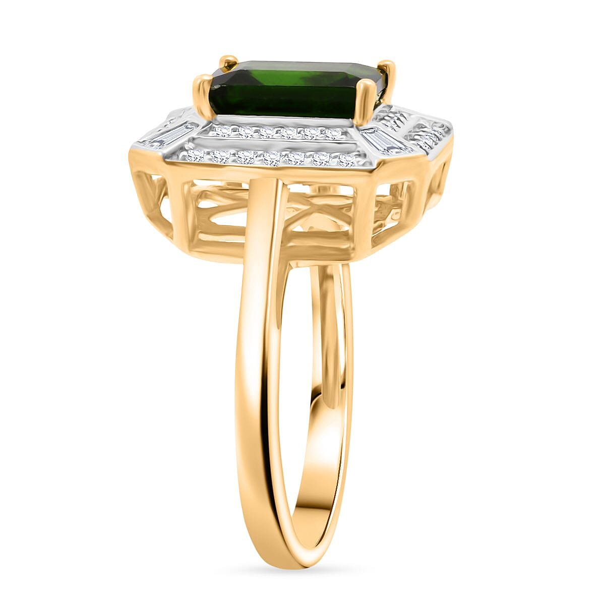 D'Joy Natural Chrome Diopside &amp; Natural Zircon Ring Sterling Silver 2.38 Ct. 7301586 3
