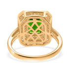 D'Joy Natural Chrome Diopside & Natural Zircon Ring Sterling Silver 2.38 Ct.