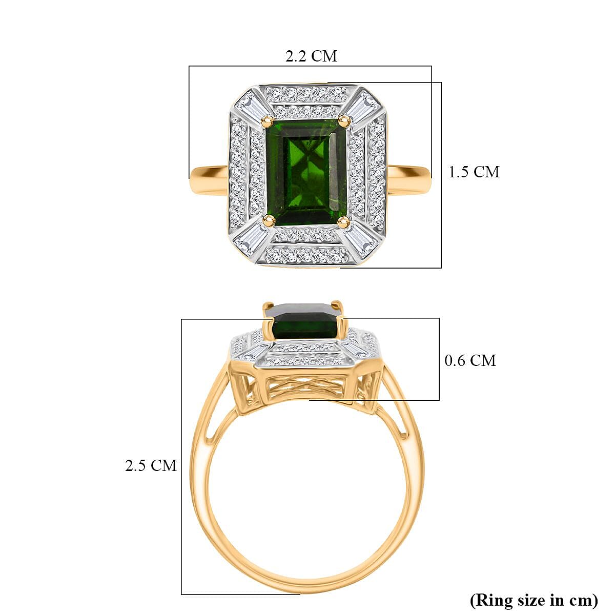 D'Joy Natural Chrome Diopside &amp; Natural Zircon Ring Sterling Silver 2.38 Ct. 7301586 5