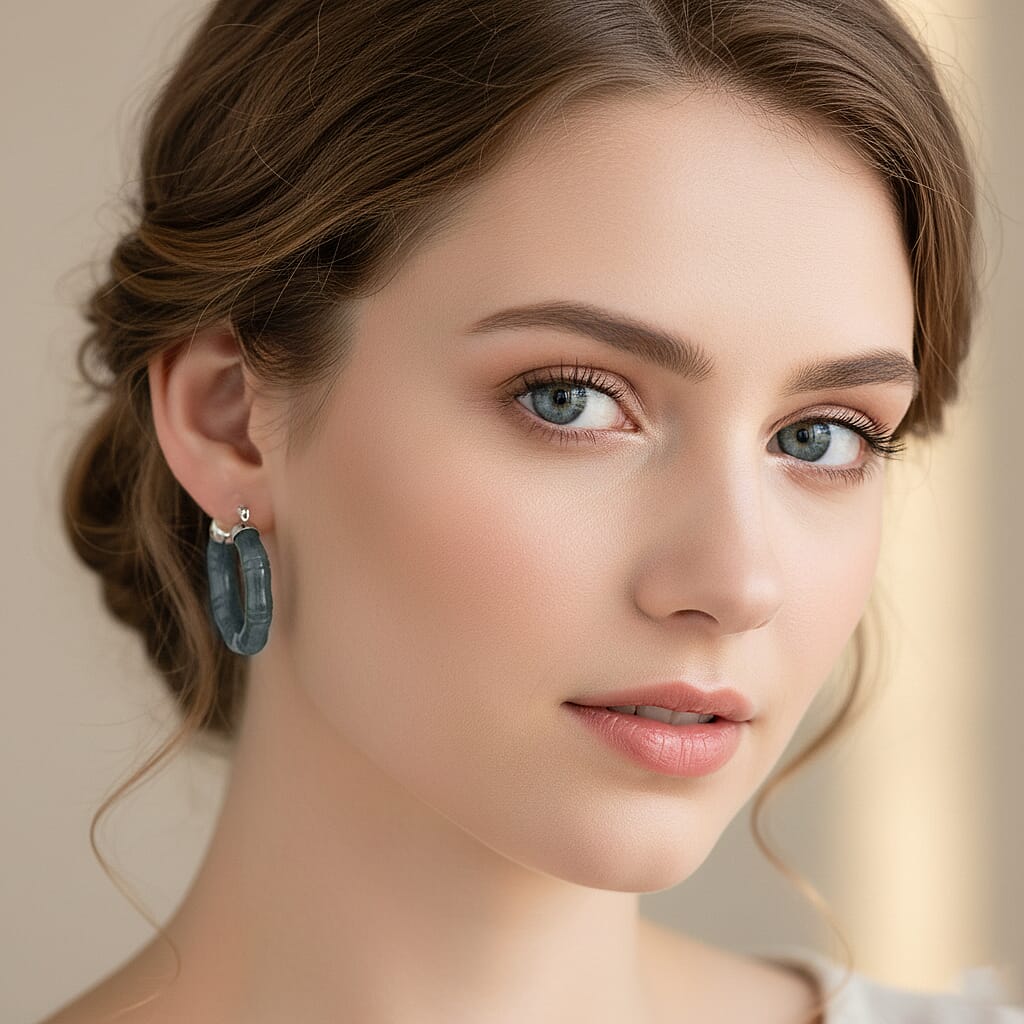 D'Joy Natural Type A Jadeite Beads Earring in Rhodium Overlay Sterling Silver 20.00 Ct. 8312722 3