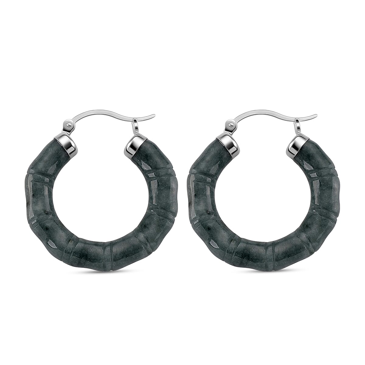 D'Joy Natural Type A Jadeite Beads Earring in Rhodium Overlay Sterling Silver 20.00 Ct. 8312722 4