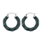 D'Joy Natural Type A Jadeite Beads Earring in Rhodium Overlay Sterling Silver 20.00 Ct.