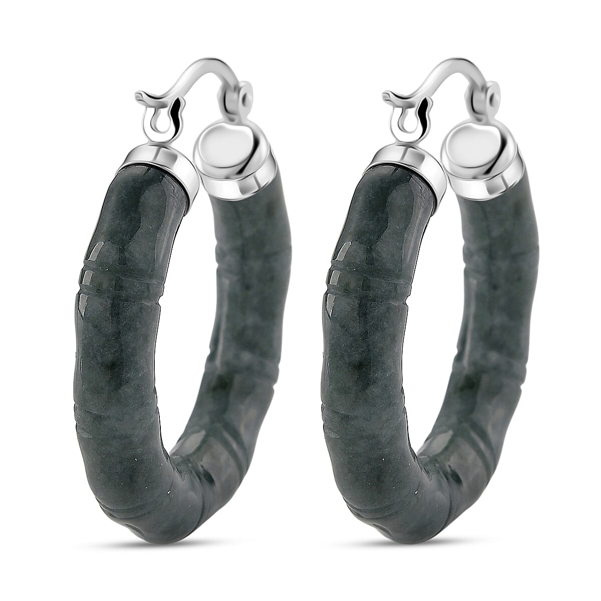 D'Joy Natural Type A Jadeite Beads Earring in Rhodium Overlay Sterling Silver 20.00 Ct. 8312722 5