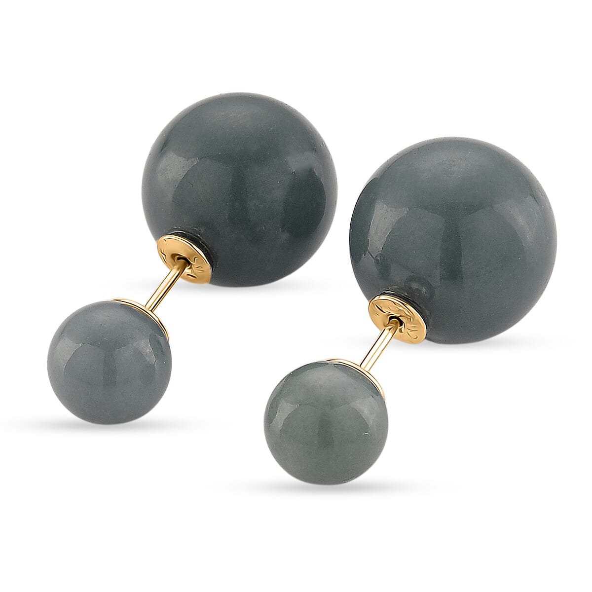 D'Joy Natural Jade Beads Earring in Yellow Gold Plated Sterling Silver 43.00 Ct. 8311398 0
