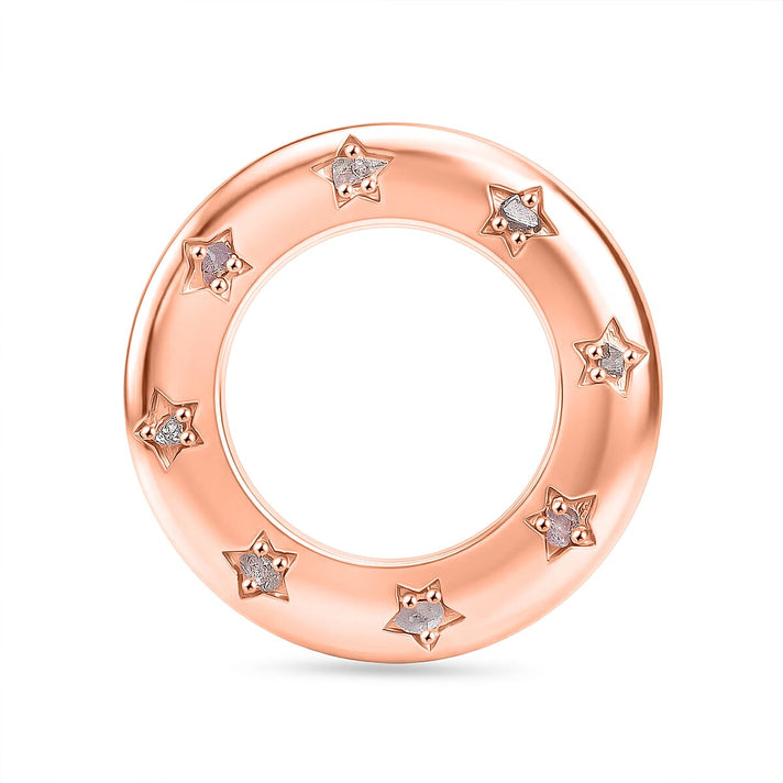 D'Joy Natural Pink Diamond Circle Pendant in 18K Vermeil Rose Gold Plated Sterling Silver 8486383 1