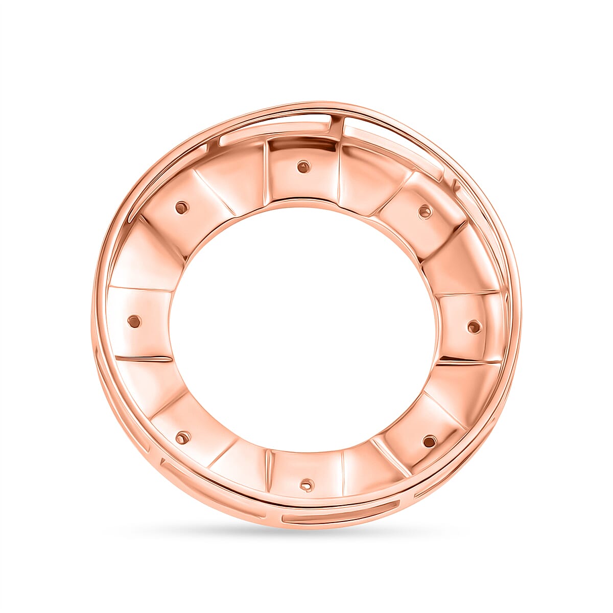 D'Joy Natural Pink Diamond Circle Pendant in 18K Vermeil Rose Gold Plated Sterling Silver V32515224 5