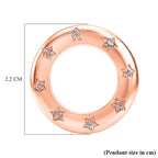 D'Joy Natural Pink Diamond Circle Pendant in 18K Vermeil Rose Gold Plated Sterling Silver