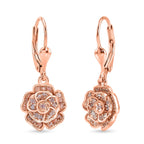 D'Joy Natural Pink Diamond Cluster Earring with Lever Back in 18K Vermeil Rose Gold Plated Sterling Silver