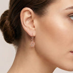 D'Joy Natural Pink Diamond Cluster Earring with Lever Back in 18K Vermeil Rose Gold Plated Sterling Silver