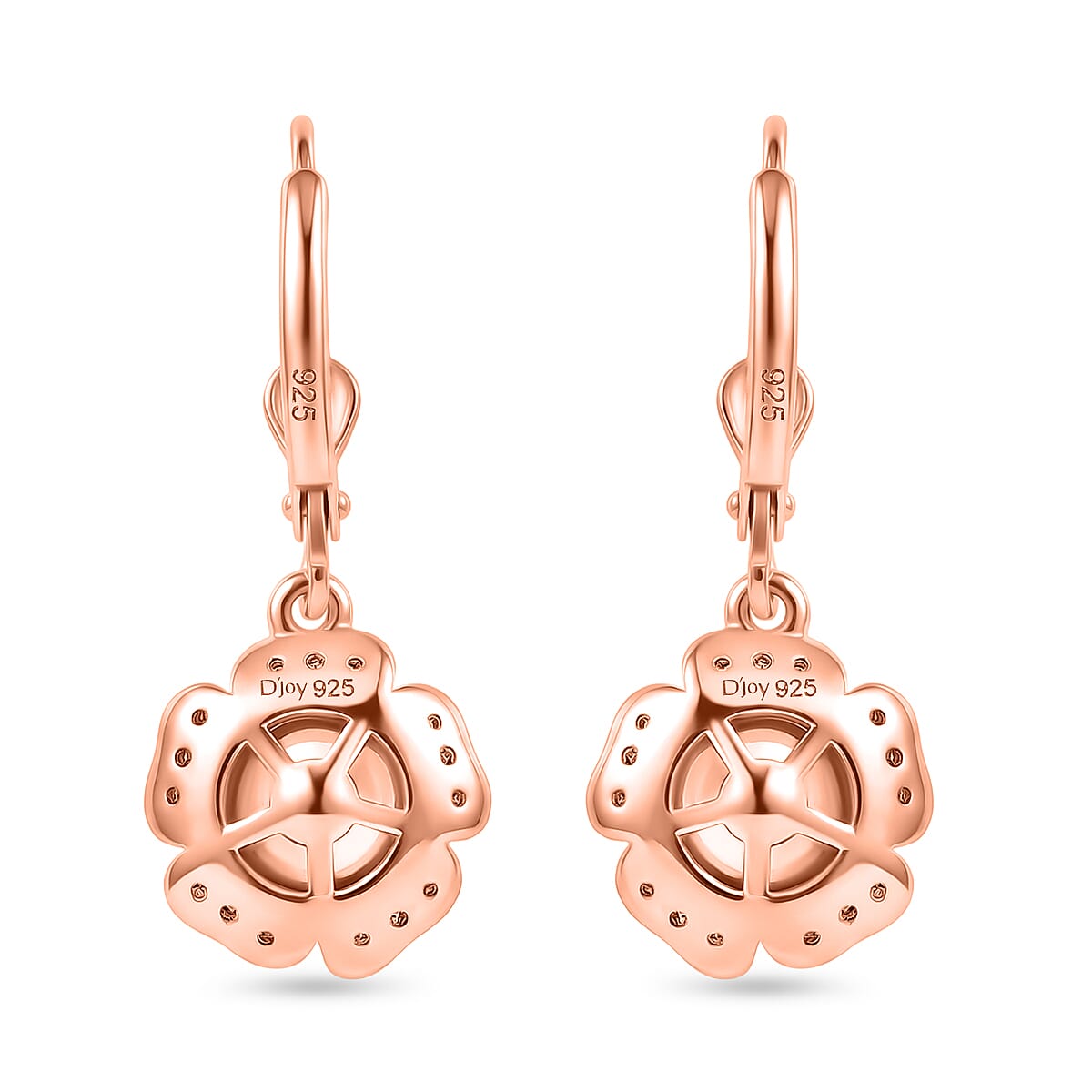 D'Joy Natural Pink Diamond Cluster Earring with Lever Back in 18K Vermeil Rose Gold Plated Sterling Silver 8484469 5