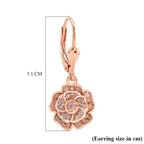 D'Joy Natural Pink Diamond Cluster Earring with Lever Back in 18K Vermeil Rose Gold Plated Sterling Silver
