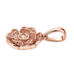 D'Joy Natural Pink Diamond Floral Pendant in 18K Vermeil Rose Gold Plated Sterling Silver