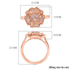 D'Joy Natural Pink Diamond Floral Ring in 18K Vermeil Rose Gold Plated Sterling Silver. Total Diamond Wt 0.50 Cts