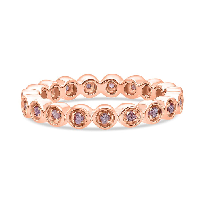 D'Joy Natural Pink Diamond Full Eternity Ring in 18K Rose Gold Vermeil Sterling Silver 0.27 Ct. 8501349 1