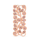 D'Joy Natural Pink Diamond Leaf Vine Pendant in 18K Vermeil Rose Gold Plated Sterling Silver 0.20 Cts