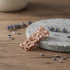 D'Joy Natural Pink Diamond Leaf Vine Pendant in 18K Vermeil Rose Gold Plated Sterling Silver 0.20 Cts