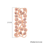 D'Joy Natural Pink Diamond Leaf Vine Pendant in 18K Vermeil Rose Gold Plated Sterling Silver 0.20 Cts