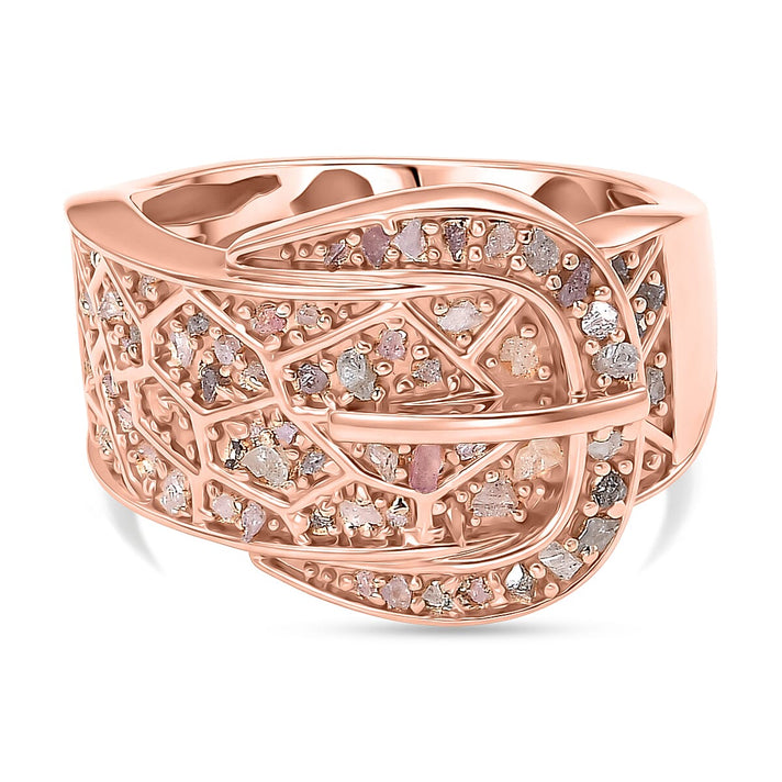 D'Joy Natural Pink Diamond Ring in 18K Vermeil Rose Gold Plated Sterling Silver 0.62ct 8500148 1