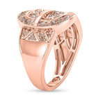 D'Joy Natural Pink Diamond Ring in 18K Vermeil Rose Gold Plated Sterling Silver 0.62ct