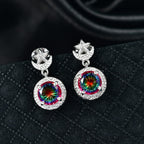 D'Joy Nebula Quartz Doublet Dangling Earring in Platinum Overlay Sterling Silver 3.34 Ct.
