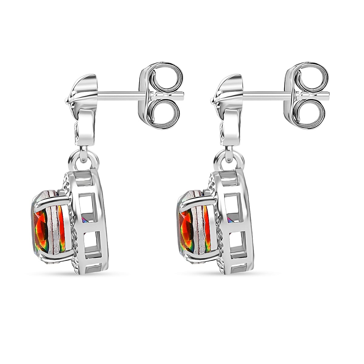 D'Joy Nebula Quartz Doublet Dangling Earring in Platinum Overlay Sterling Silver 3.34 Ct. 8369897 4