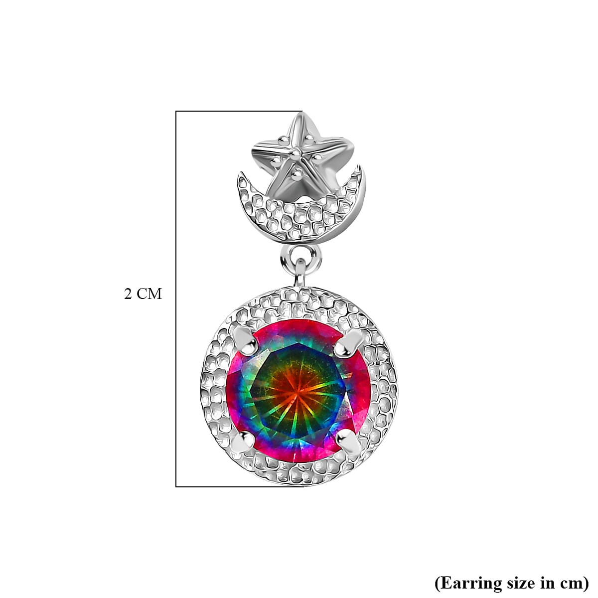D'Joy Nebula Quartz Doublet Dangling Earring in Platinum Overlay Sterling Silver 3.34 Ct. 8369897 6