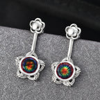 D'Joy Nebula Quartz Doublet Dangling Earring in Platinum Overlay Sterling Silver 3.34 Ct.