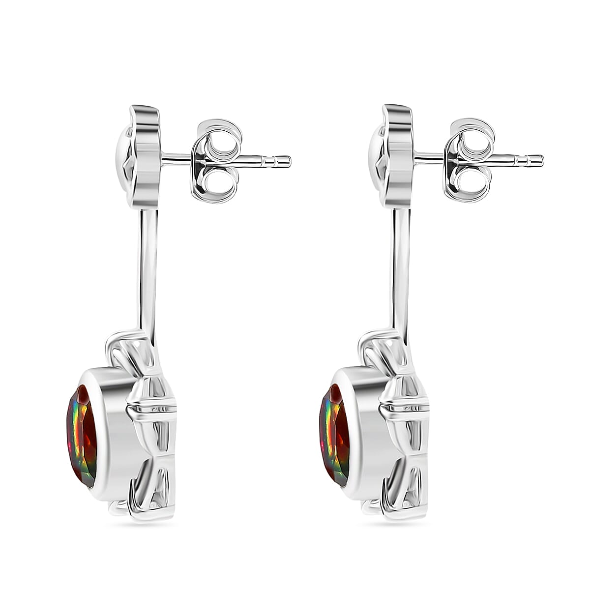 D'Joy Nebula Quartz Doublet Dangling Earring in Platinum Overlay Sterling Silver 3.34 Ct. 8369920 4