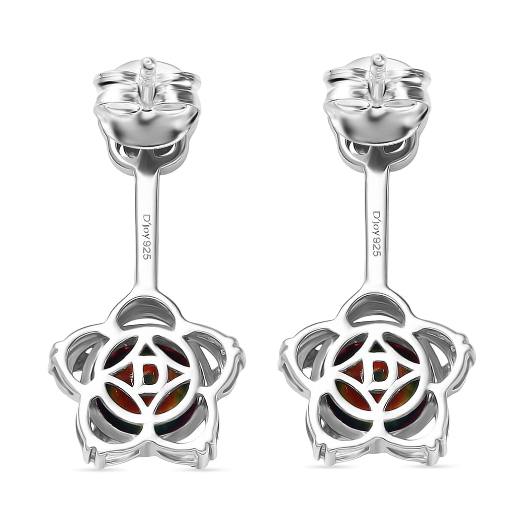 D'Joy Nebula Quartz Doublet Dangling Earring in Platinum Overlay Sterling Silver 3.34 Ct.