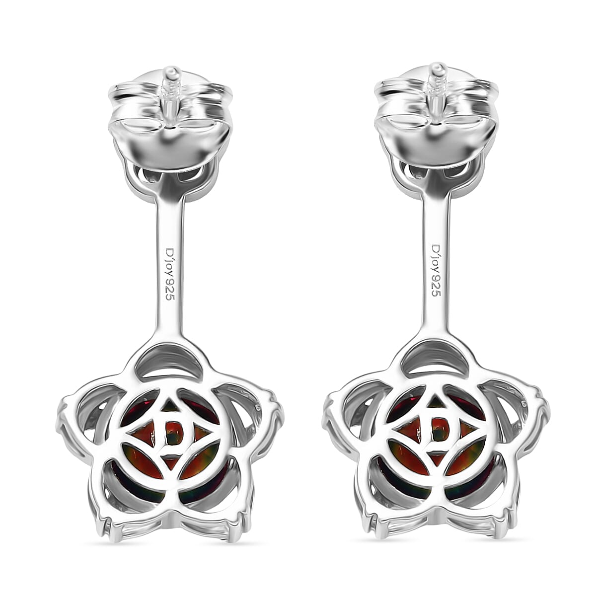 D'Joy Nebula Quartz Doublet Dangling Earring in Platinum Overlay Sterling Silver 3.34 Ct. 8369920 5