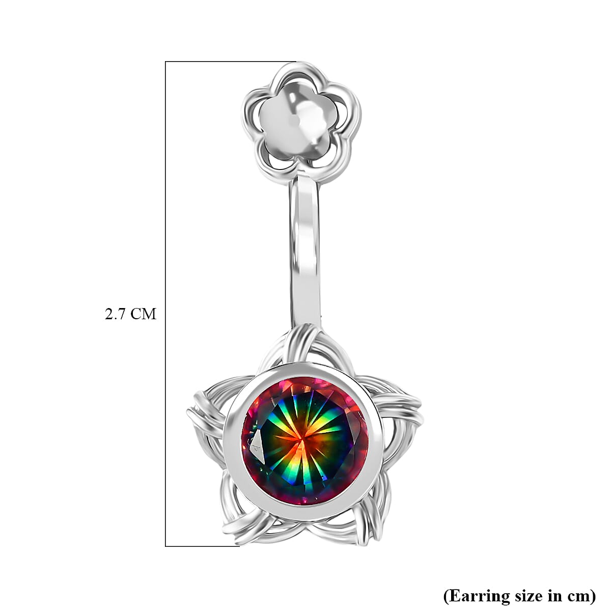 D'Joy Nebula Quartz Doublet Dangling Earring in Platinum Overlay Sterling Silver 3.34 Ct. 8369920 6