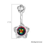 D'Joy Nebula Quartz Doublet Dangling Earring in Platinum Overlay Sterling Silver 3.34 Ct.