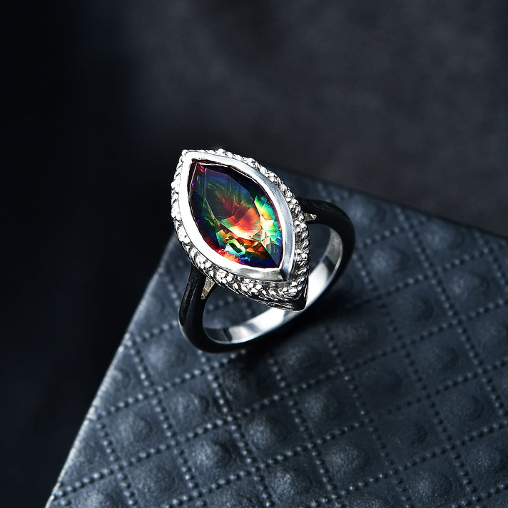 D'Joy Nebula Quartz Doublet Solitaire Ring in Platinum Overlay Sterling Silver 5.14 Ct. 8370049 2