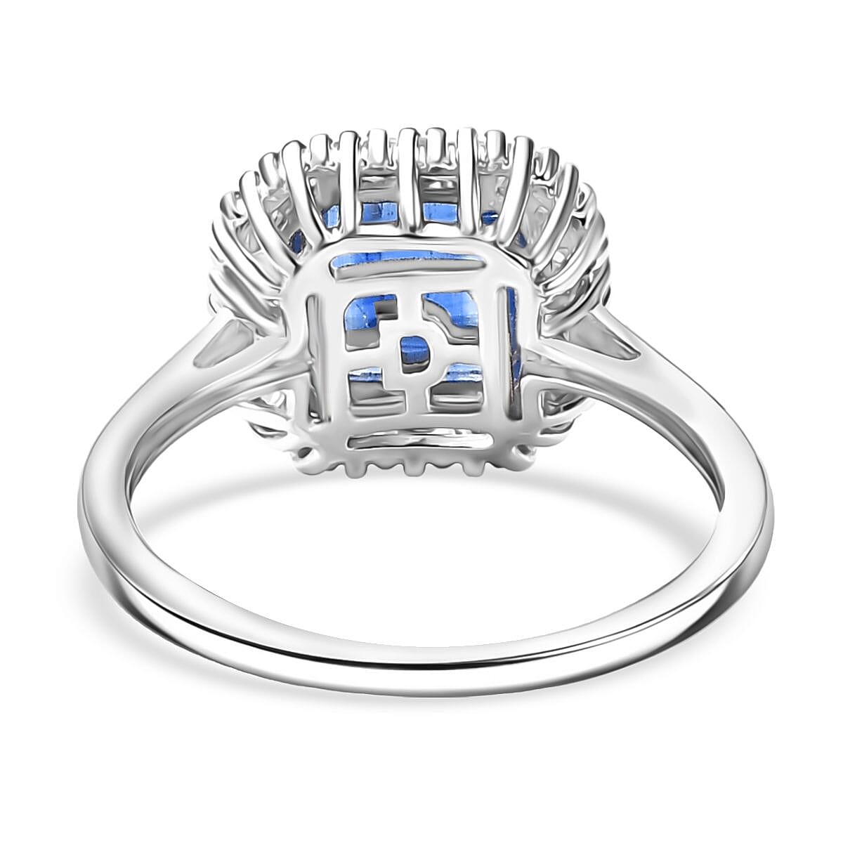 HEIR TO KASHMIR SAPPHIRE - Nilamani &amp; White Diamond Ring in Rhodium Overlay Sterling Silver 3.07 Ct. 8252078 5