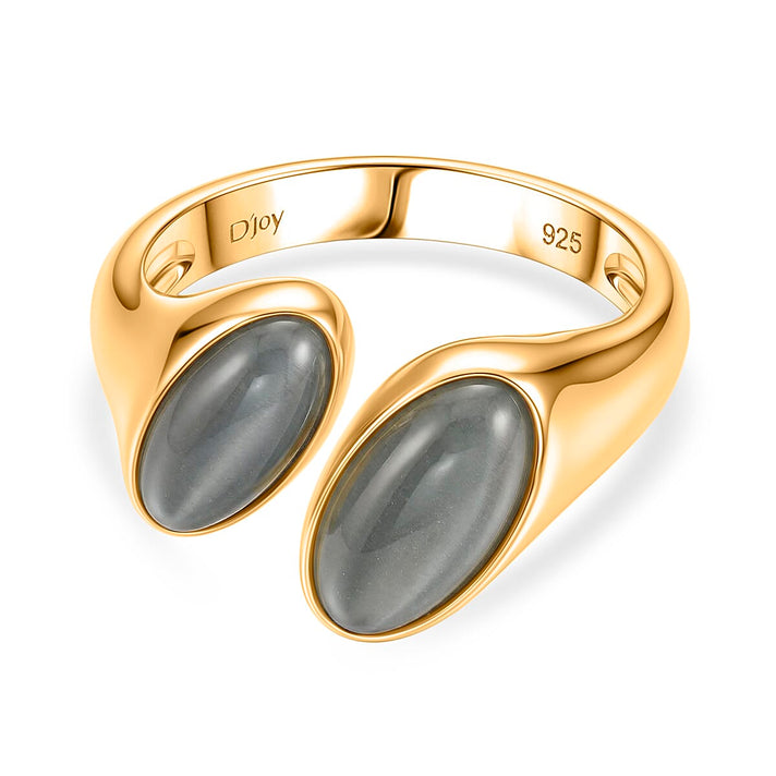 D'Joy Natural Olmec Jadeite Bypass Ring in Yellow Gold Plated Sterling Silver 3.80 Ct. 8422494 1