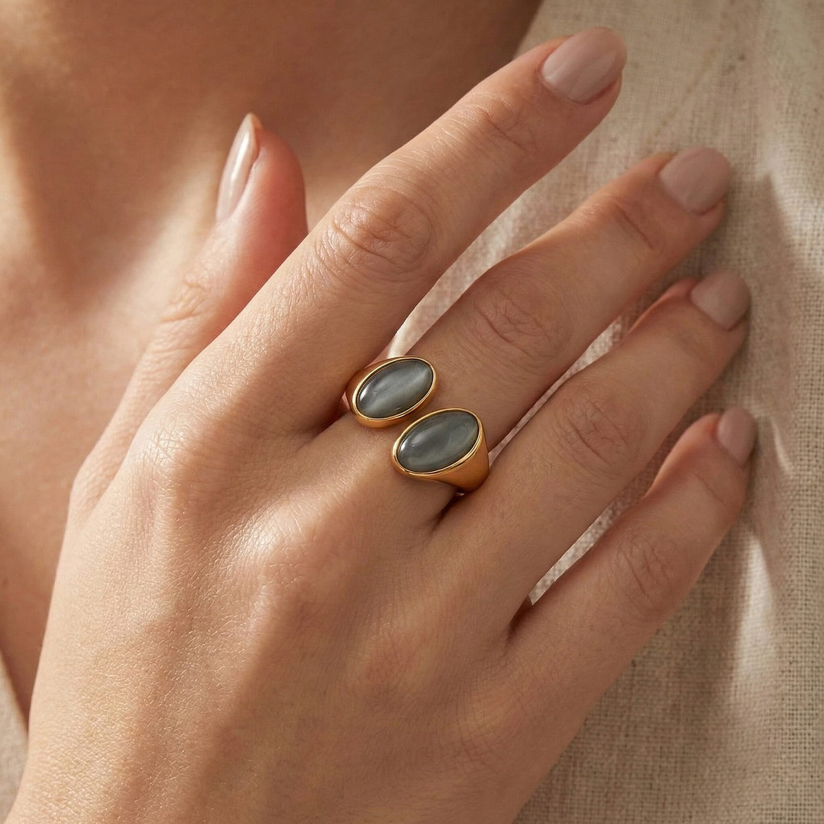 D'Joy Natural Jadeite Bypass Ring in Yellow Gold Plated Sterling Silver 3.80 Ct. V32519923 2