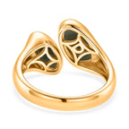 D'Joy Natural Jadeite Bypass Ring in Yellow Gold Plated Sterling Silver 3.80 Ct.
