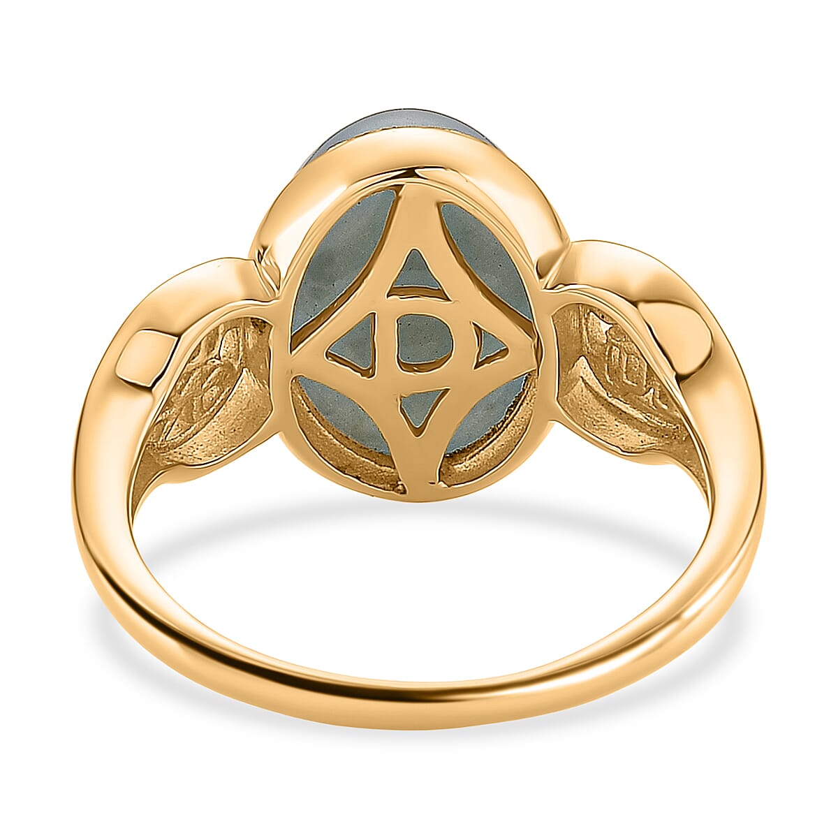D'Joy Natural Jadeite Solitaire Ring in Yellow Gold Plated Sterling Silver 7.20 Ct. V32534553 5